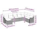 Conjunto de sofá de jardín 9 pcs Negro ratán sintético