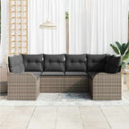 Conjunto de sofá de jardín Gris ratán sintético