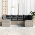Conjunto de sofá de jardín con cojín 6 pcs Gris claro Poliratán