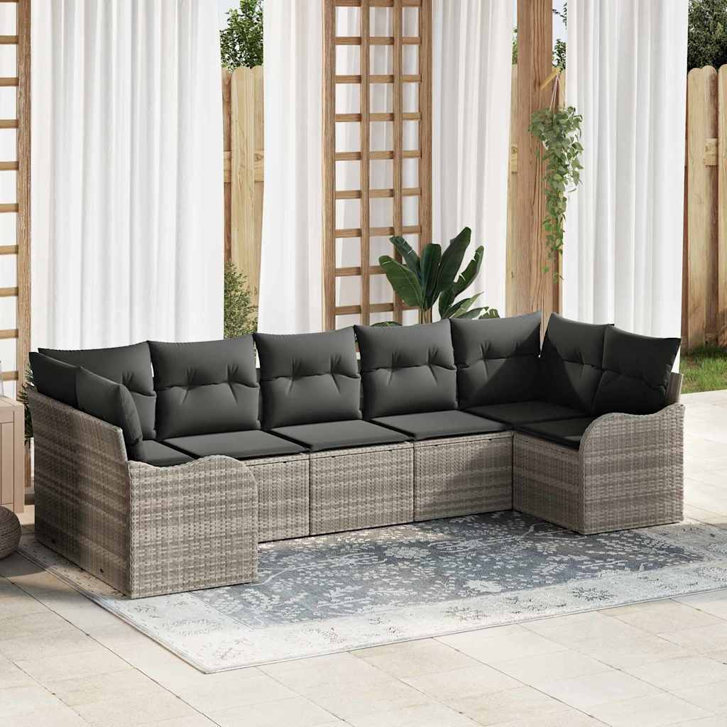 Conjunto de sofá de jardín Beige ratán sintético