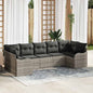 Conjunto de sofá de jardim Bege vime sintético