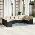 Conjunto de sofá de jardín Negro 344 x 177,5 x 85 cm