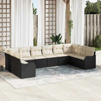 Conjunto de sofá de jardín Negro 344 x 177,5 x 85 cm
