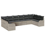 Conjunto de sofá de jardín 10 pcs Gris claro ratán sintético