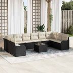 Conjunto de sofá de jardín Negro 55 x 55 x 37 cm