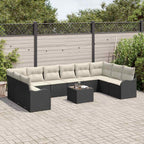 Conjunto de sofá de jardín Negro 55 x 55 x 37 cm