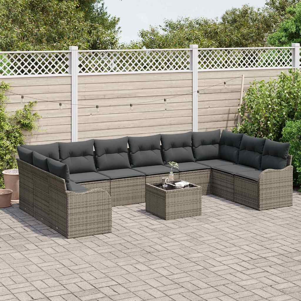 Conjunto de sofá de jardín Gris 55 x 55 x 37 cm ratán sintético