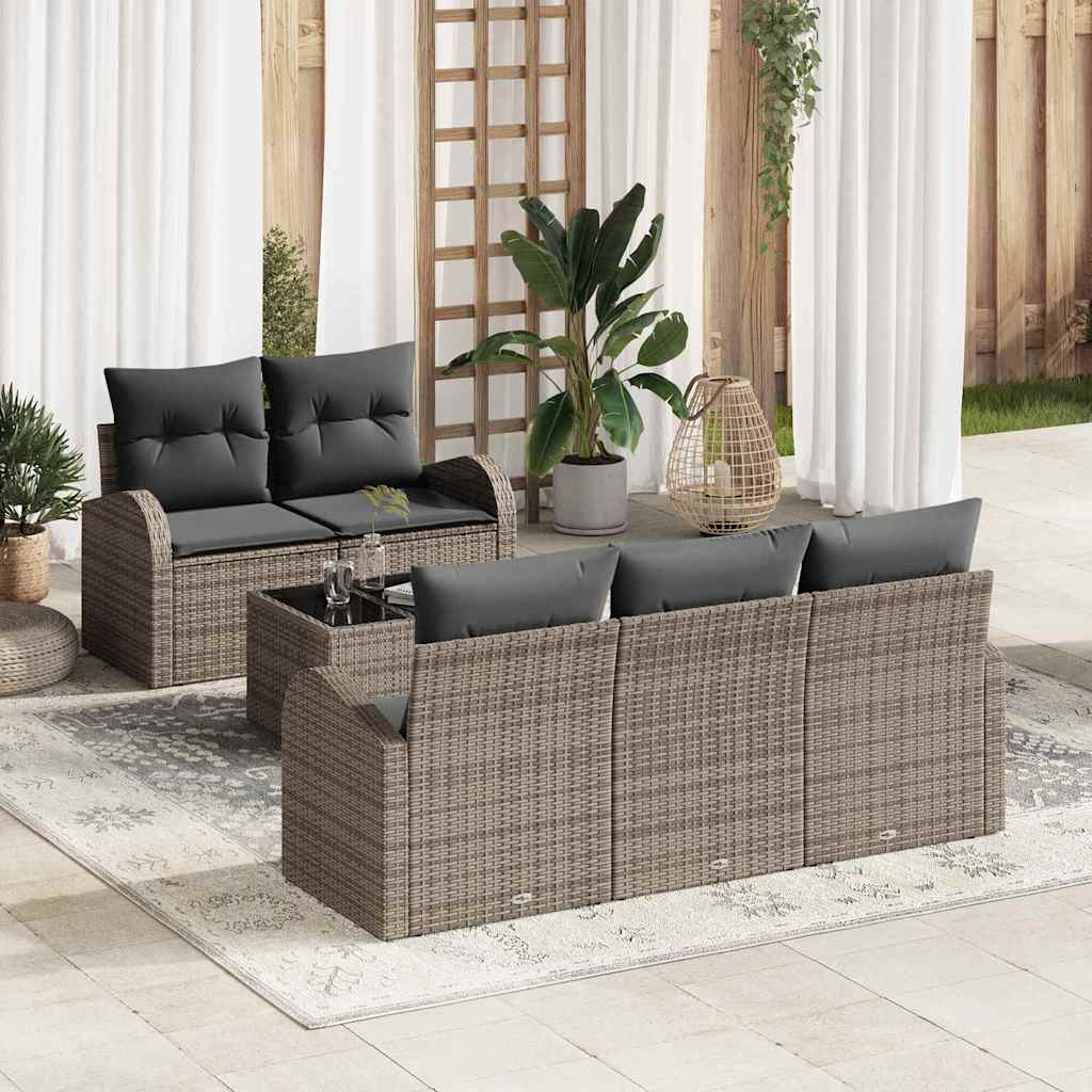 Conjunto de sofá de jardín Gris 55 x 55 x 37 cm ratán sintético