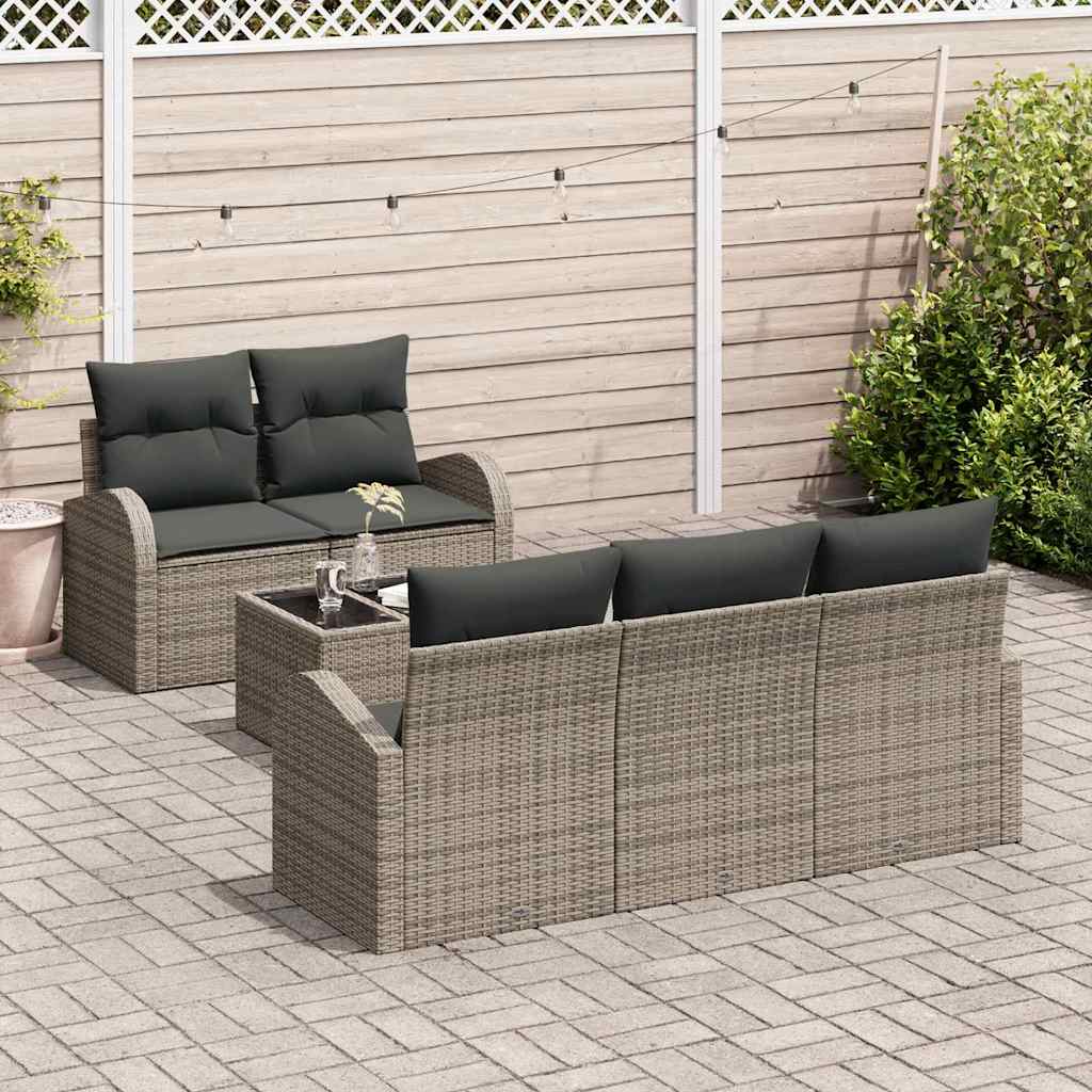 Conjunto de sofá de jardín Gris 55 x 55 x 37 cm ratán sintético