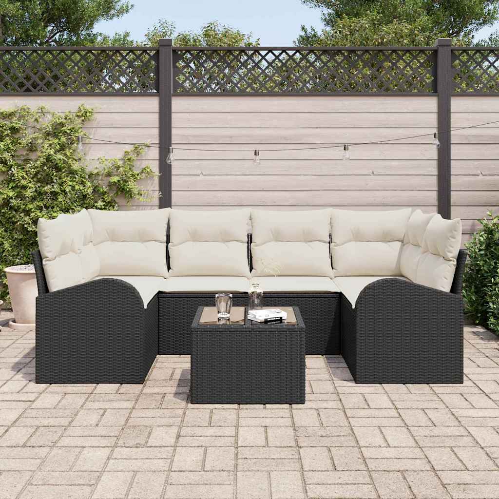 Conjunto de sofá de jardín Negro 55 x 55 x 37 cm