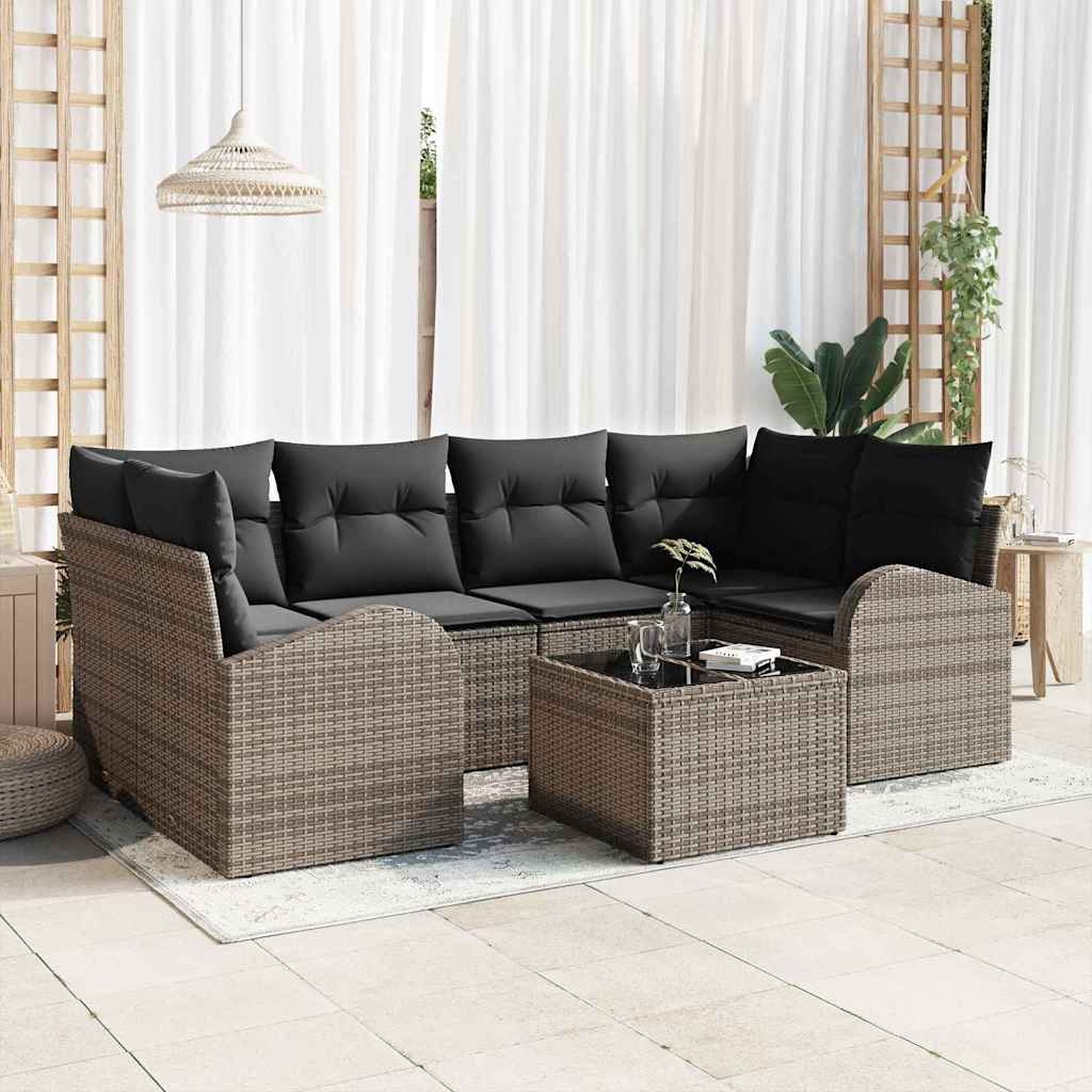 Conjunto de sofá de jardín Gris 55 x 55 x 37 cm ratán sintético