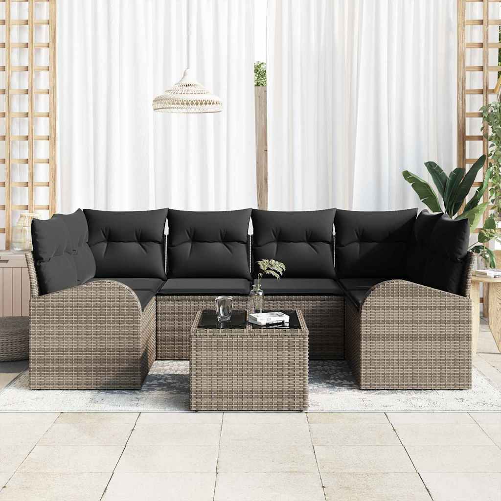 Conjunto de sofá de jardín Gris 55 x 55 x 37 cm ratán sintético