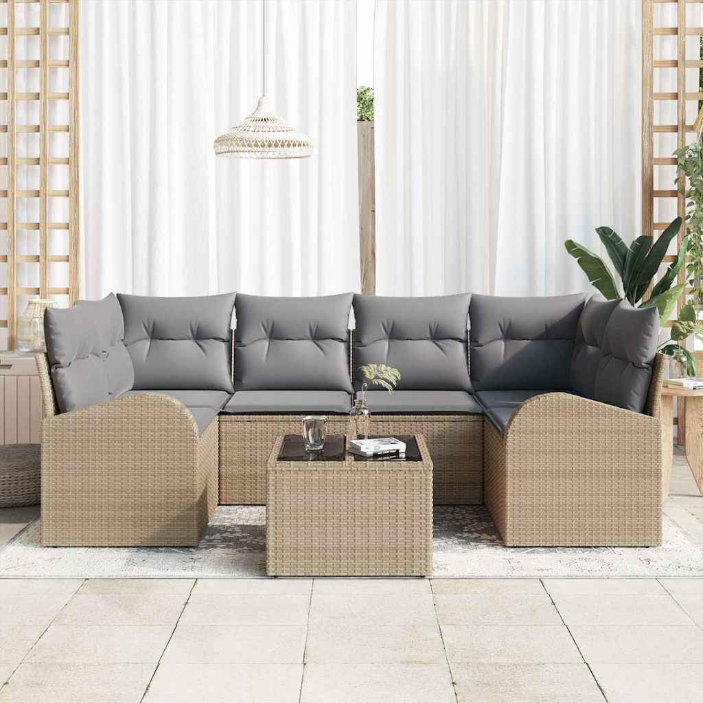 Conjunto de sofá de jardín Beige 55 x 55 x 37 cm