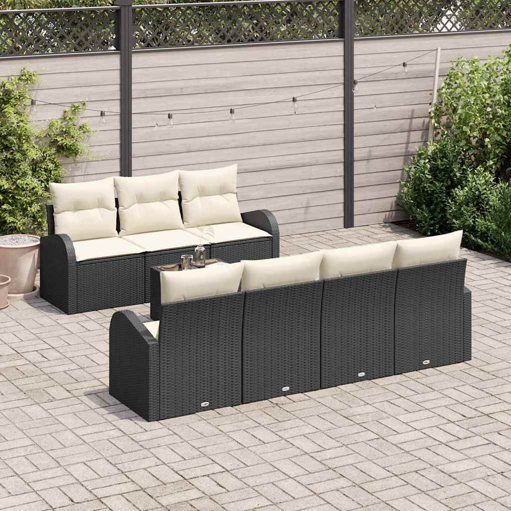 Conjunto de sofá de jardín Negro 55 x 55 x 37 cm