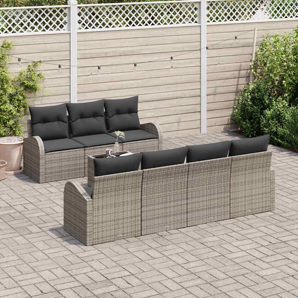 Conjunto de sofá de jardín Gris 55 x 55 x 37 cm ratán sintético