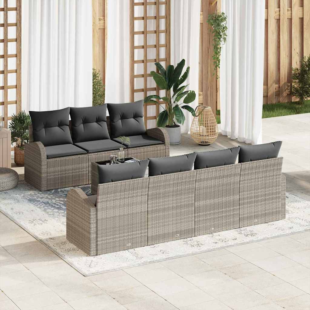 Conjunto de sofá de jardín Gris Claro 55 x 55 x 37 cm