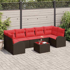 Conjunto de sofá de jardín Marrón y Rojo 55 x 55 x 37 cm