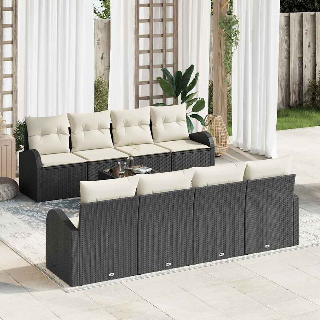 Conjunto de sofá de jardín Negro 55 x 55 x 37 cm