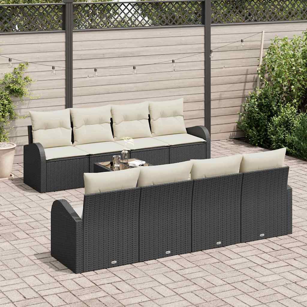 Conjunto de sofá de jardín Negro 55 x 55 x 37 cm