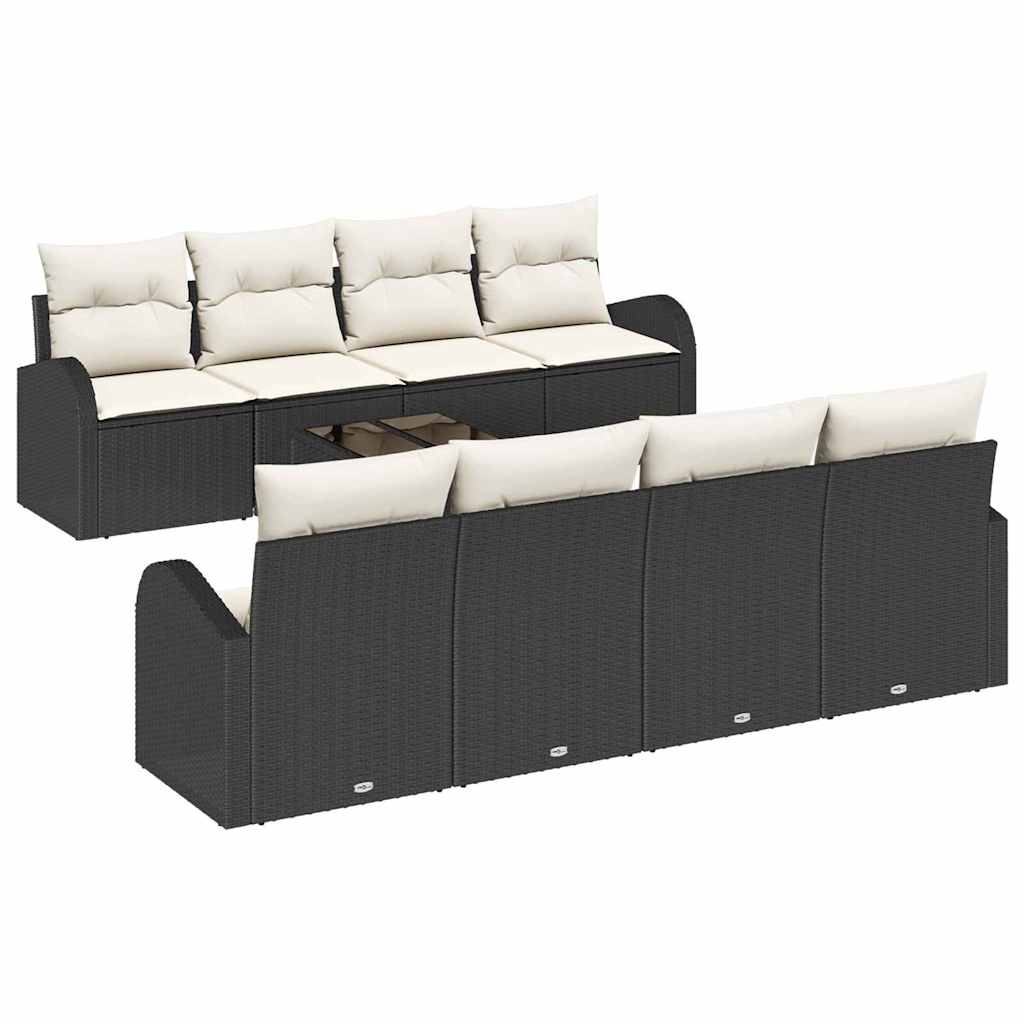 Conjunto de sofá de jardín Negro 55 x 55 x 37 cm