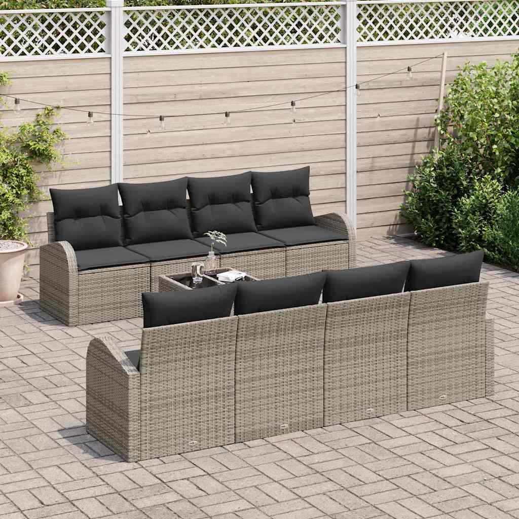 Conjunto de sofá de jardín Gris 55 x 55 x 37 cm ratán sintético
