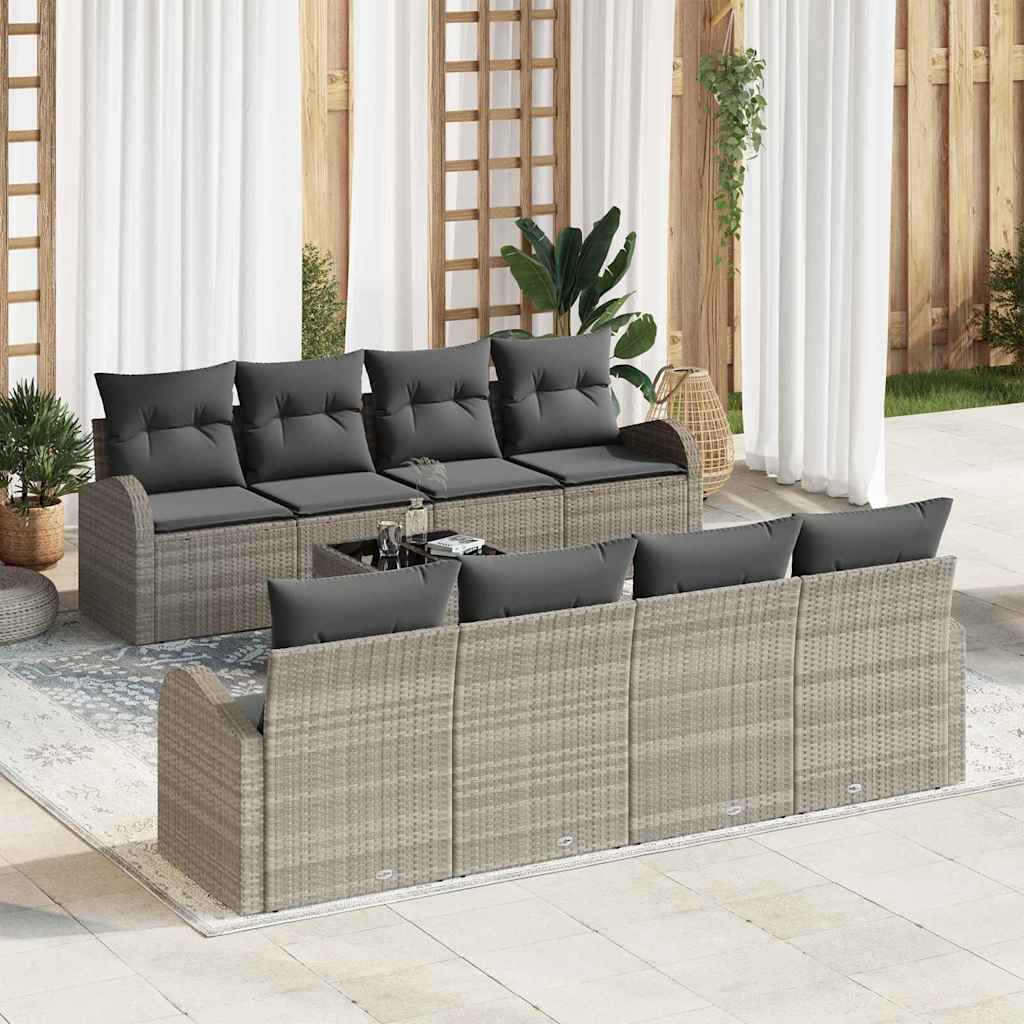 Conjunto de sofá de jardín Gris Claro 55 x 55 x 37 cm