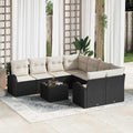 Conjunto de sofá de jardín Negro 55 x 55 x 37 cm