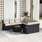 Conjunto de sofá de jardín Negro 55 x 55 x 37 cm