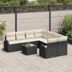 Conjunto de sofá de jardín Negro 55 x 55 x 37 cm