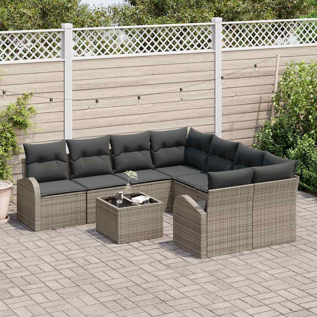 Conjunto de sofá de jardín Gris 55 x 55 x 37 cm ratán sintético