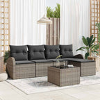 Conjunto de sofá de jardín 6 pcs Gris ratán sintético