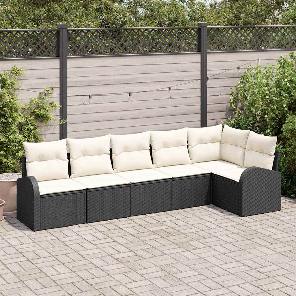 Conjunto de sofá de jardín 7 pcs Beige ratán sintético
