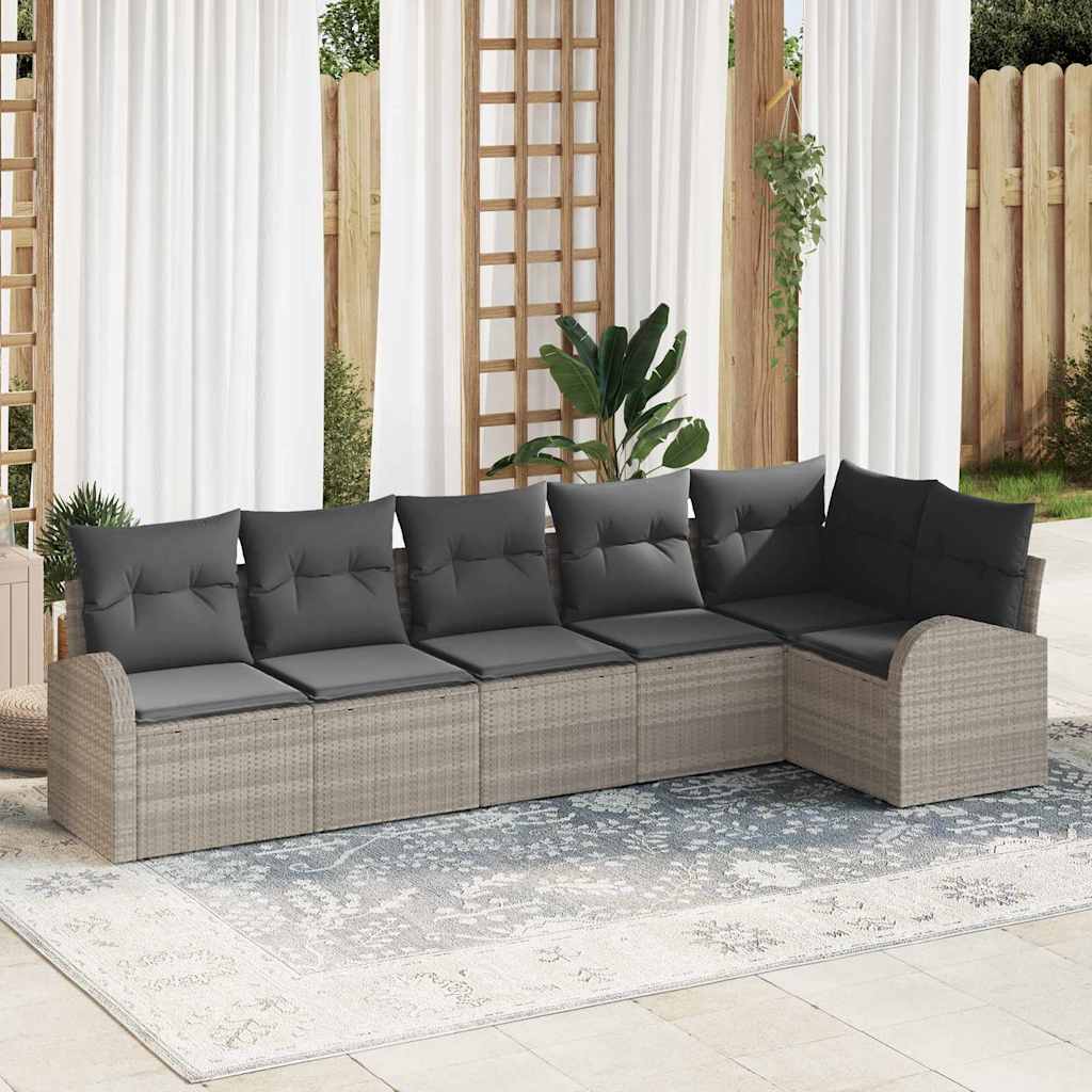 Conjunto de sofá de jardín 7 pcs Beige ratán sintético