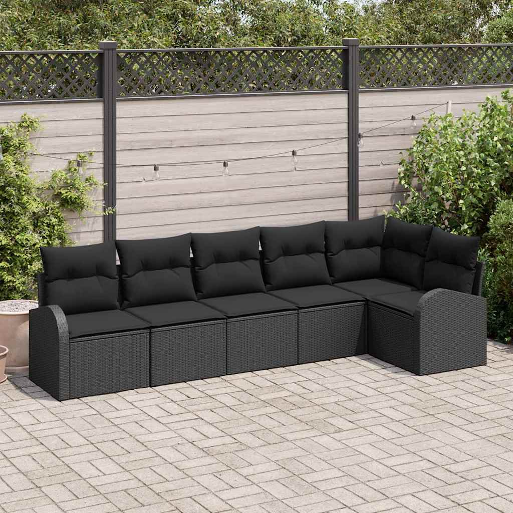 Conjunto de sofá de jardín 7 pcs Beige ratán sintético