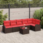 7-piece Garden Sofa Set Brown PE Rattan