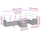 Conjunto de sofá de jardín 7 pcs Marrón ratán sintético