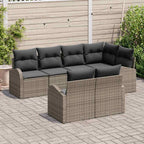 Conjunto de sofá de jardín Gris ratán sintético