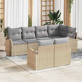 Conjunto de sofá de jardín Beige ratán sintético