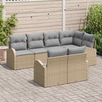 Conjunto de sofá de jardín Beige ratán sintético