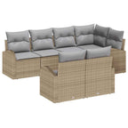 Conjunto de sofá de jardín Beige ratán sintético