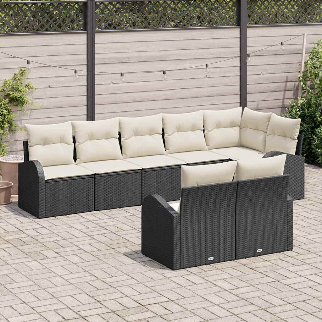 Conjunto de sofá de jardín 8 pcs ratán sintético