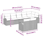 Conjunto de sofá de jardín 8 pcs ratán sintético