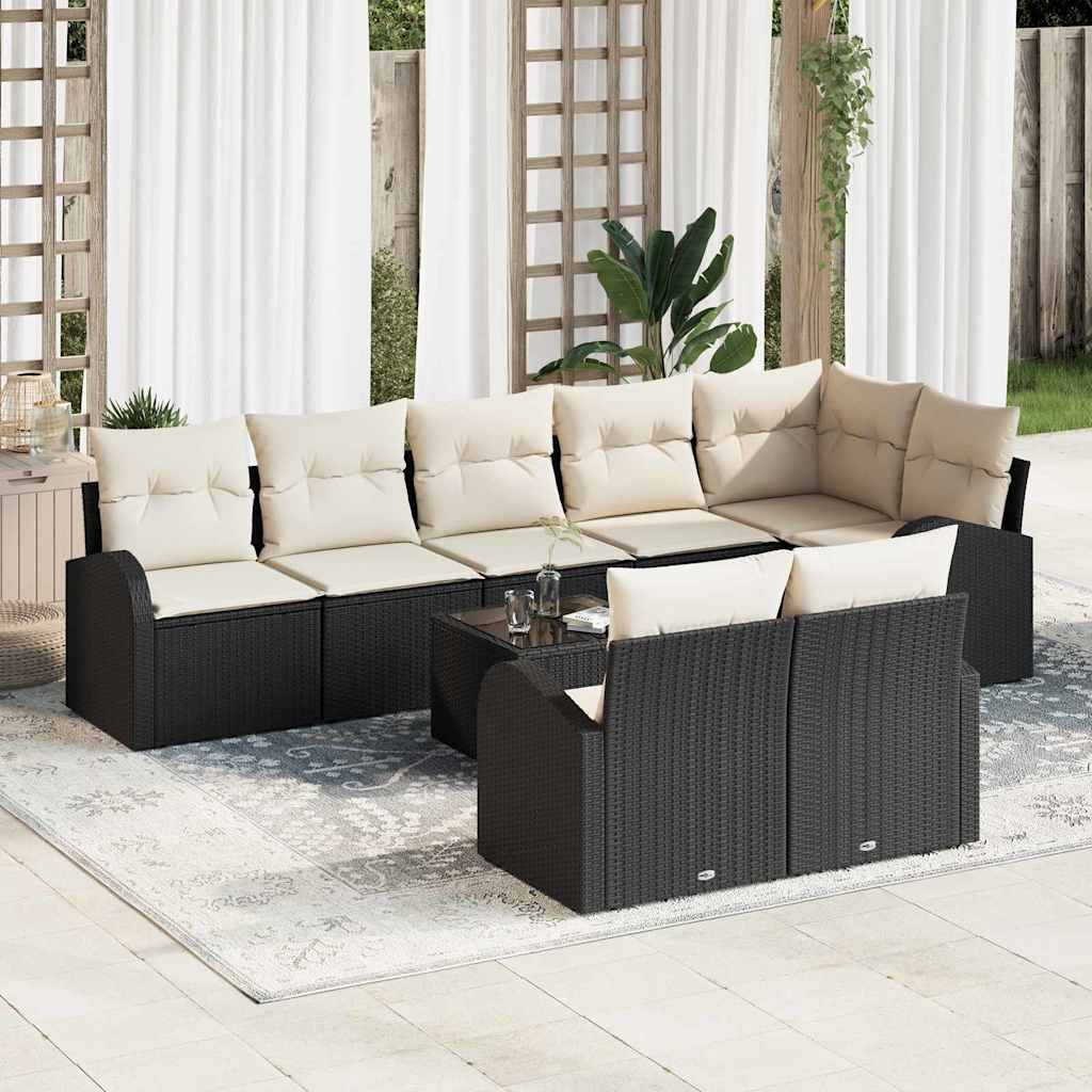 Conjunto de sofá de jardim Castanho e creme 55 x 55 x 37 cm