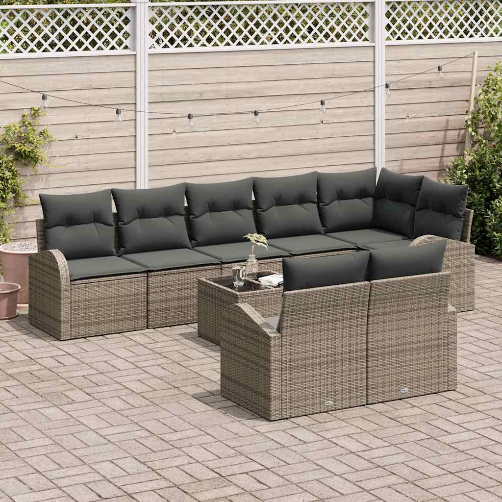 Conjunto de sofá de jardín Gris 55 x 55 x 37 cm ratán sintético