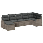 Conjunto de sofá de jardín con cojín 7 pcs Gris Poliratán