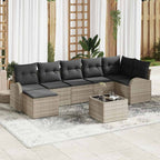 Conjunto de sofá de jardín con cojín 8 pcs Gris claro Poliratán