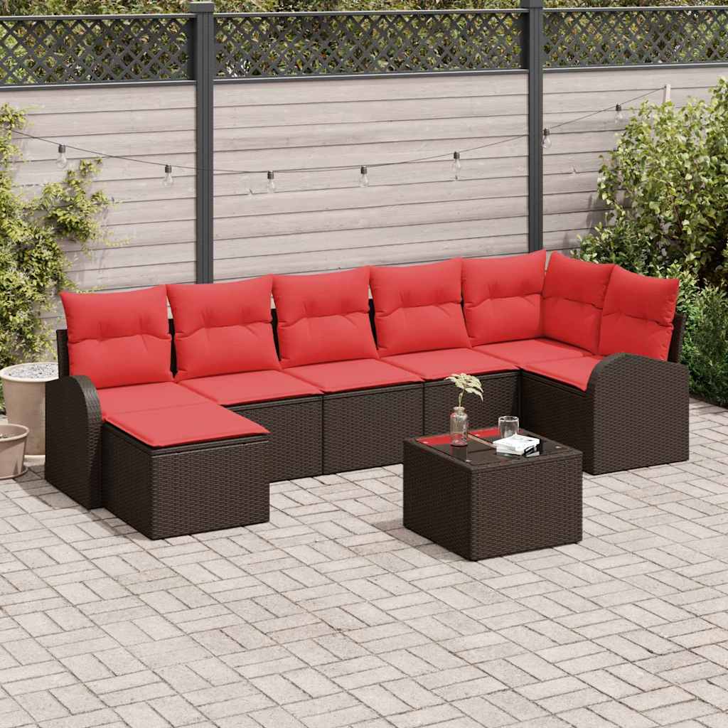 Conjunto de sofá de jardín 8 pcs Beige Poliratán