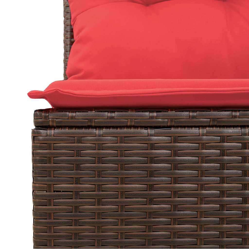 Conjunto de sofá de jardín 8 pcs Marrón Poliratán