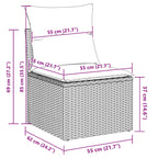 Conjunto de sofá de jardín 8 pcs Marrón Poliratán