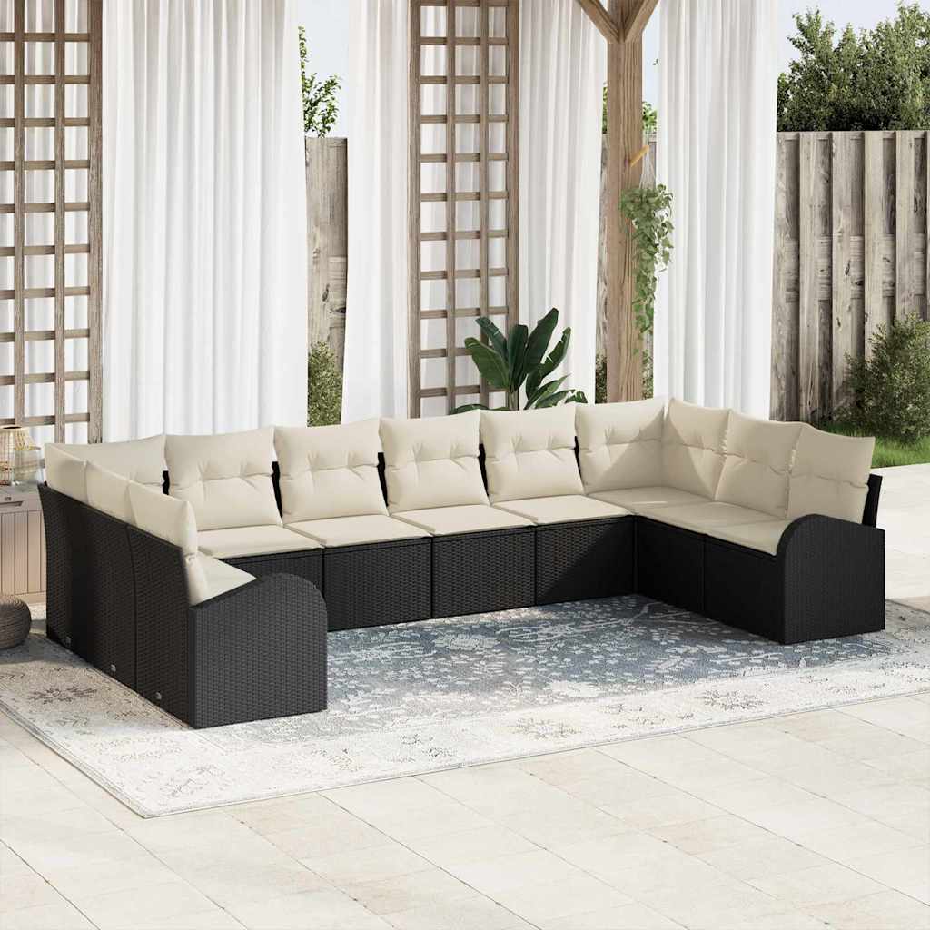 Conjunto de sofá de jardín con cojín 8 pcs Gris ratán sintético